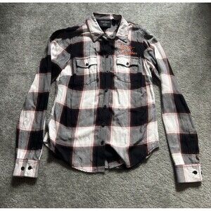 Harley Davidson Women's Classic Embroidered Logo Plaid Shirt Size Small